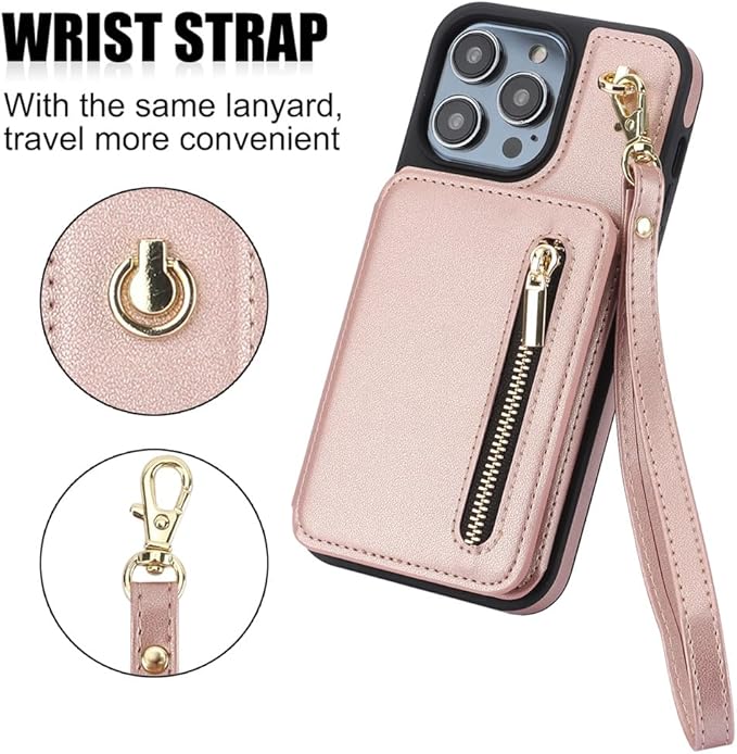 Luxury Cross Body Zipper Card Wallet Case for iPhone 16 Series