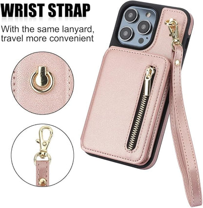 Luxury Cross Body Zipper Card Wallet Case for iPhone 16 Series