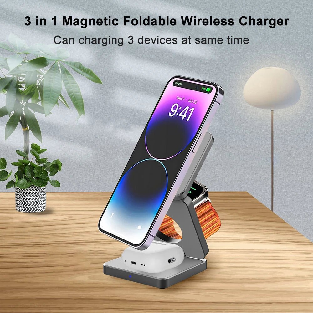 3 in 1 Foldable Wireless Charger for Apple Devices - Casify.me