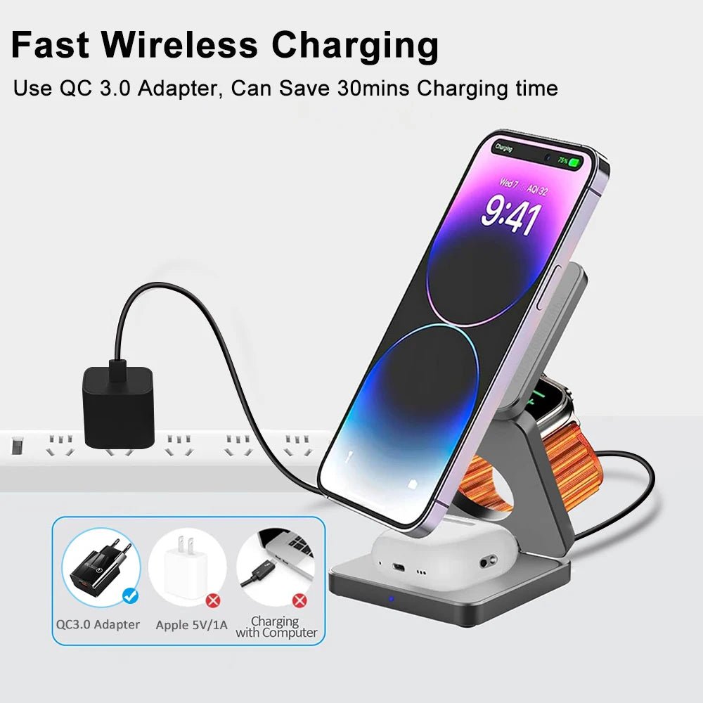 3 in 1 Foldable Wireless Charger for Apple Devices - Casify.me