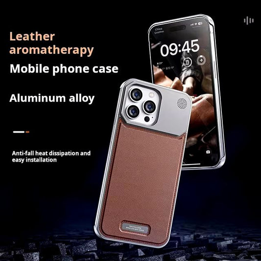 Premium Leather Metal Fragrance Phone Case