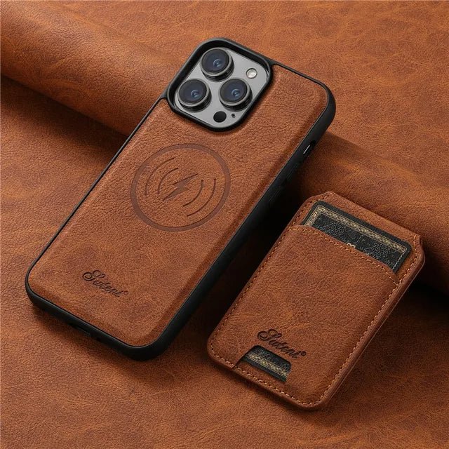 Leather Wallet iPhone Case With Magnetic Card Holder - Casify.me