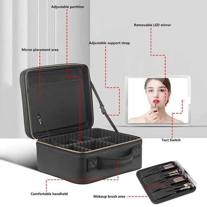 Smart Travel Cosmetic Bag with Lighted Mirror - Casify.me